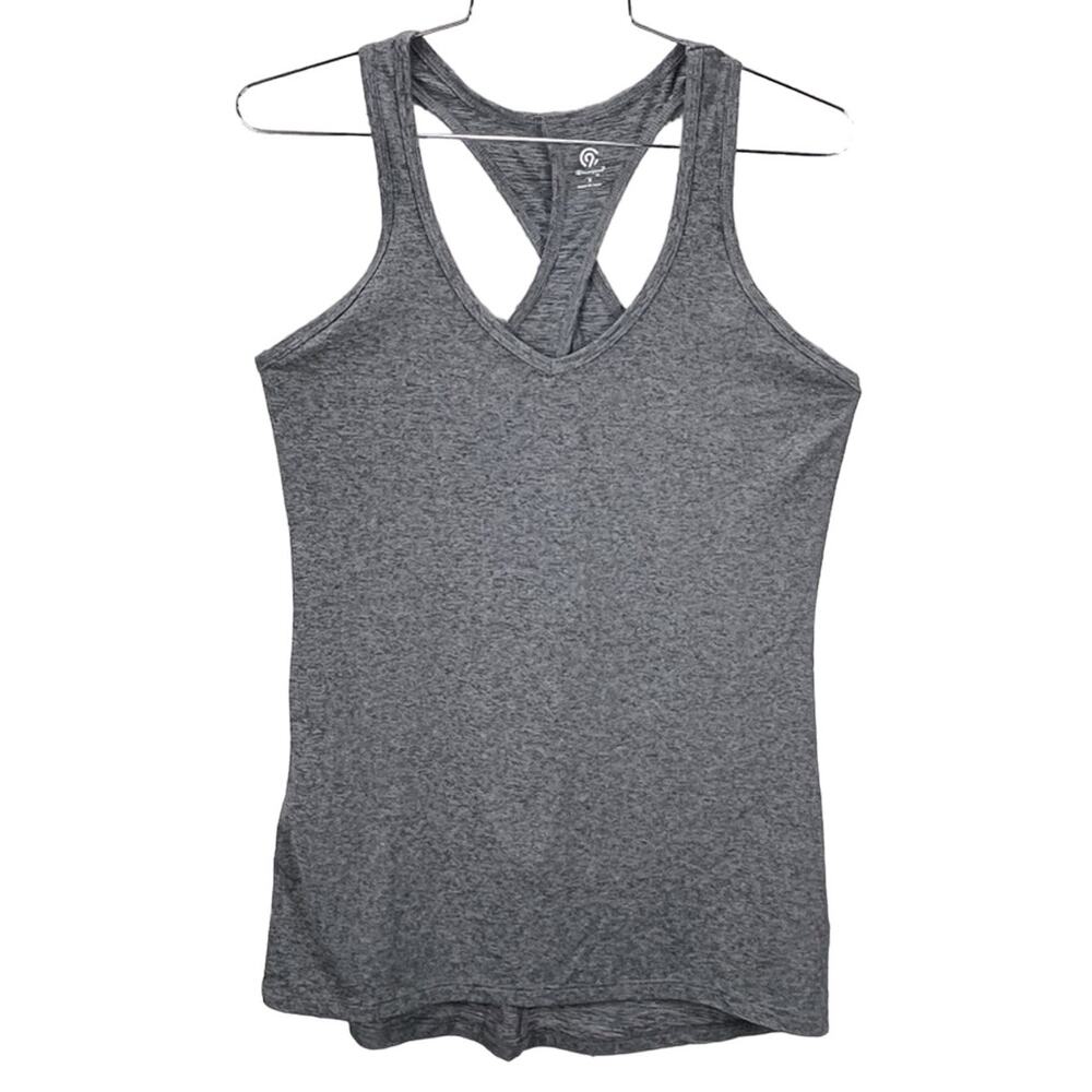 CHAMPION C9 Gray Sleeveless Stretch Racerback Cut Out Back Tank Top Sz Small‎